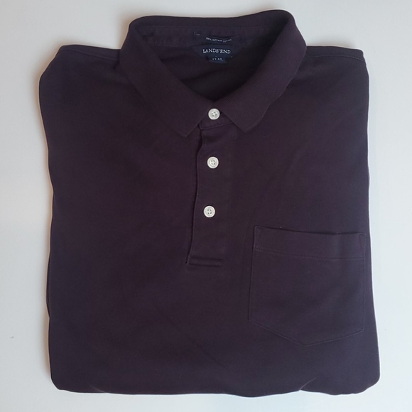 MEN'S LANDS' END LONG SLEEVE POLO SIZE LARGE - Picture 2 of 6